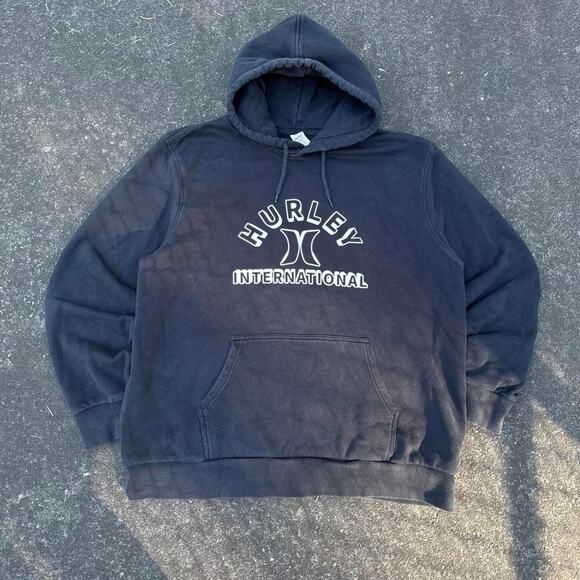 Black Hurley Graphic Logo Hoodie - Picture 1 of 8